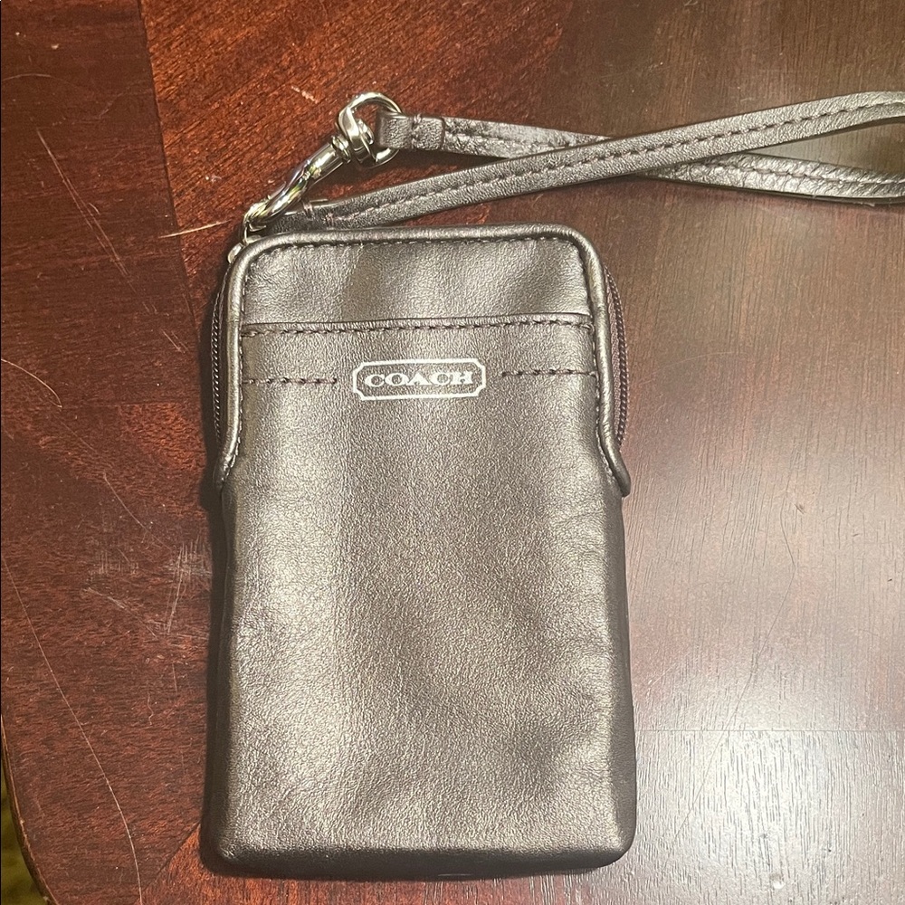 Coach Bronze Leather Women’s Wristlet
